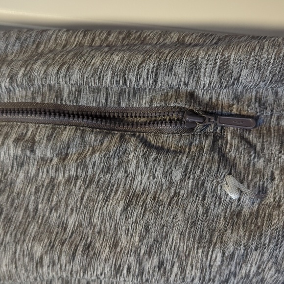 Full Zip Heathered Grey Workout Top - Picture 2 of 4